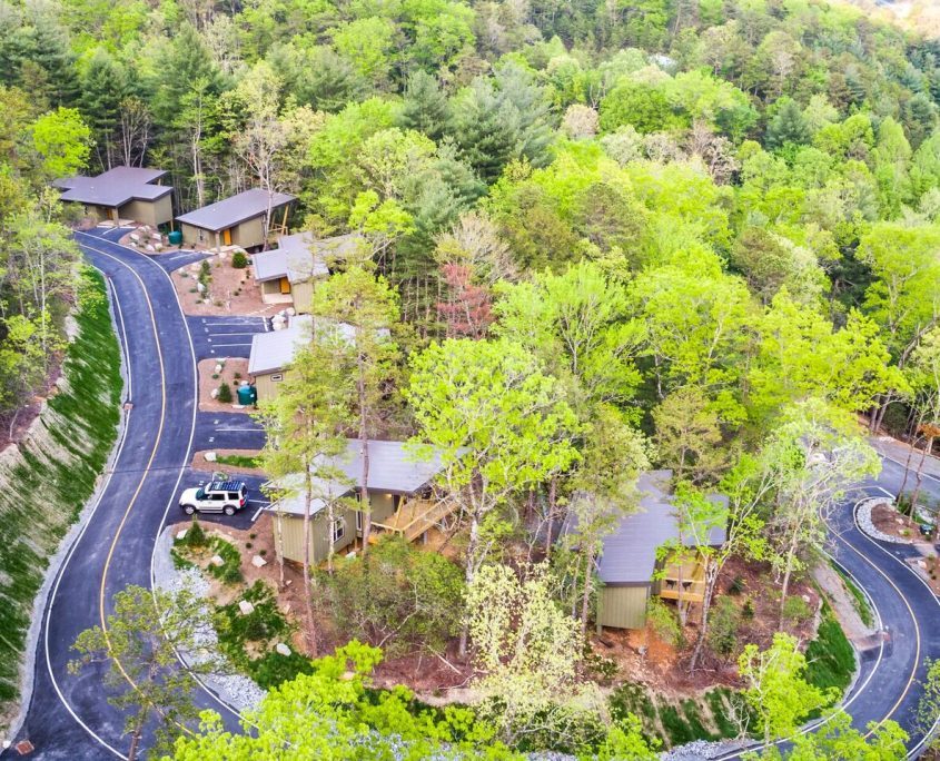 Pilot Cove Birds Eye aerial view of Pilot Cove