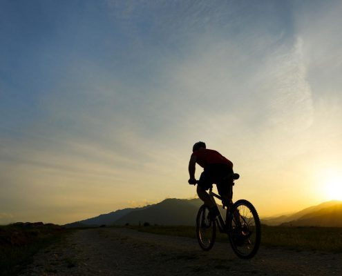 biking on the trails