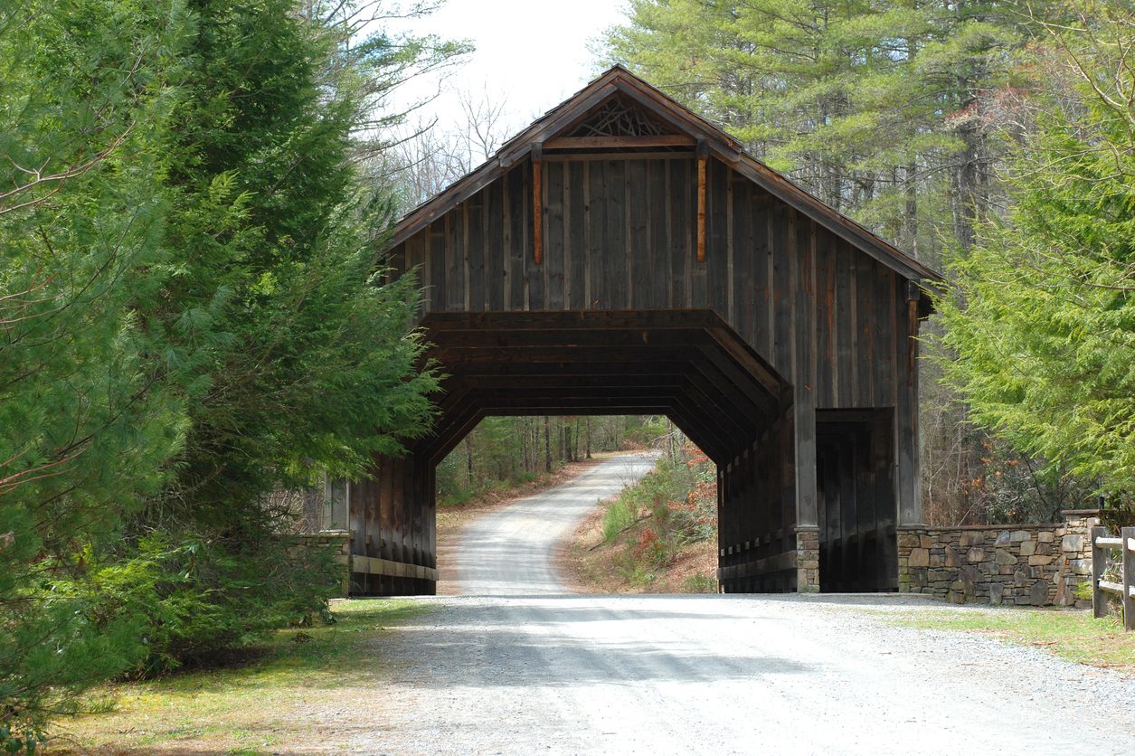 covered bridge in DuPont State Forest