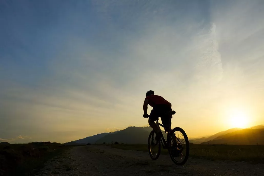 biking on the trails