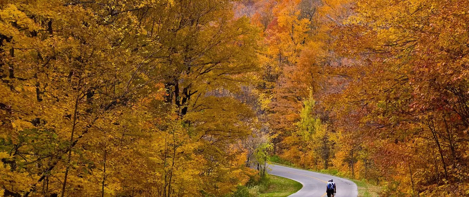 blue ridge parkway cycling in fall