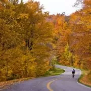 cycling in fall in Pisgah National Forest